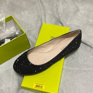 Black flat with rhinestones